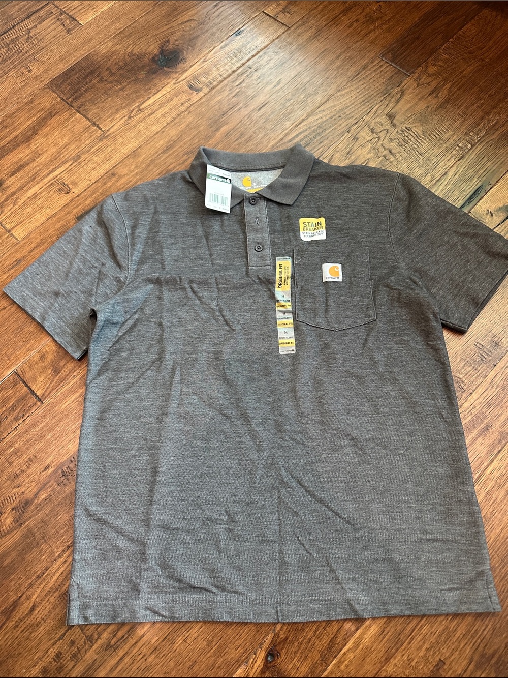 Carhartt Men's Short Sleeve Pocket Polo - Charcoal Gray